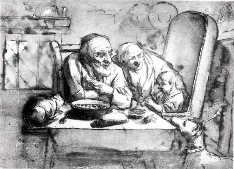 Disegno - Coppia di vecchi con bimbo, Metropolitan Museum of Art